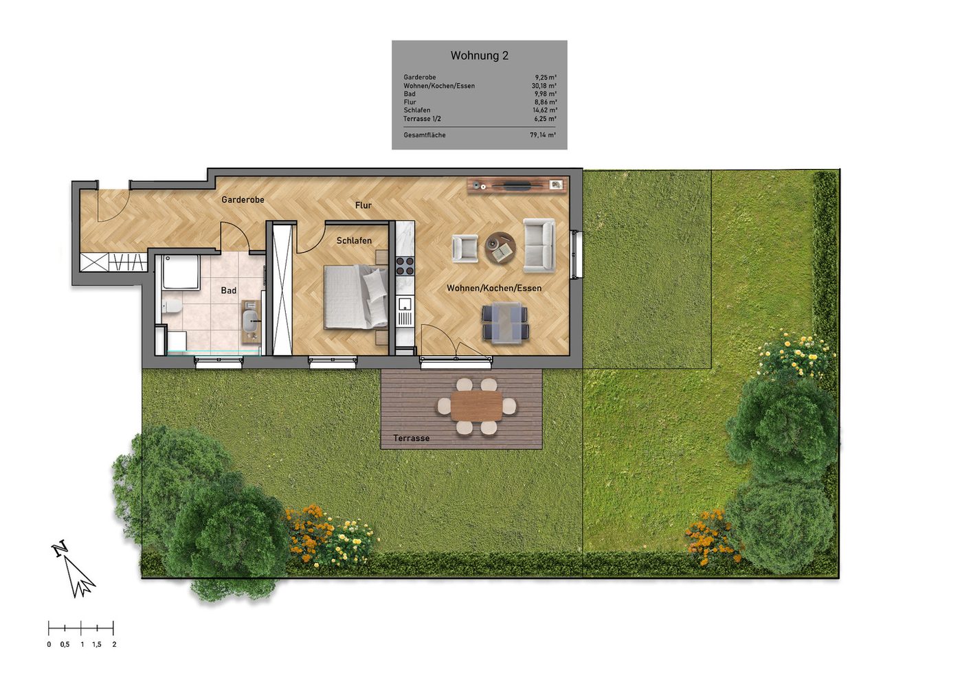 Grundriss Wohnung 2