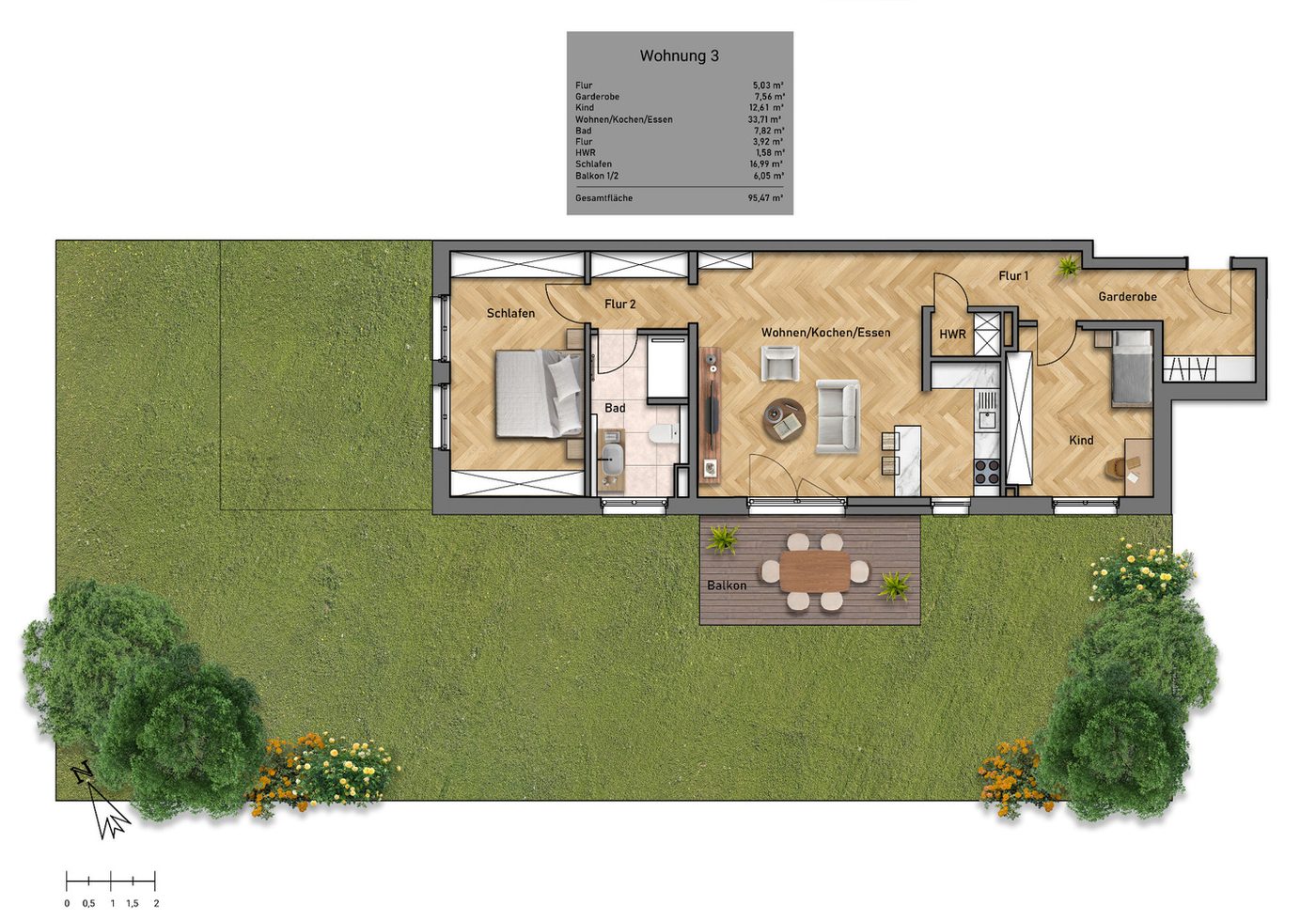 Grundriss Wohnung 3