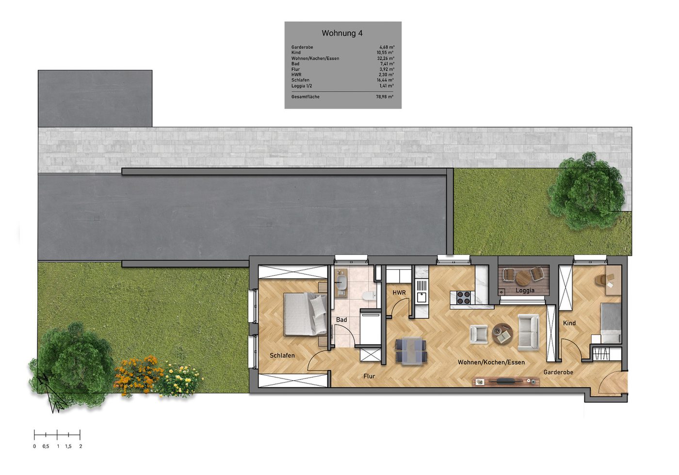 Grundriss Wohnung 4