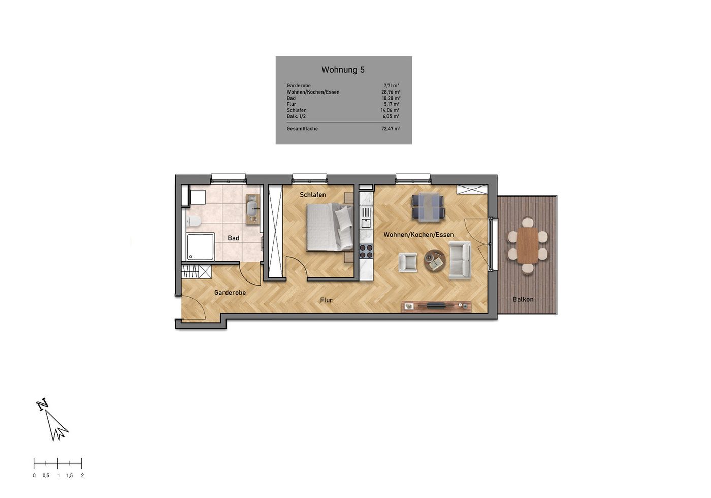 Grundriss Wohnung 5
