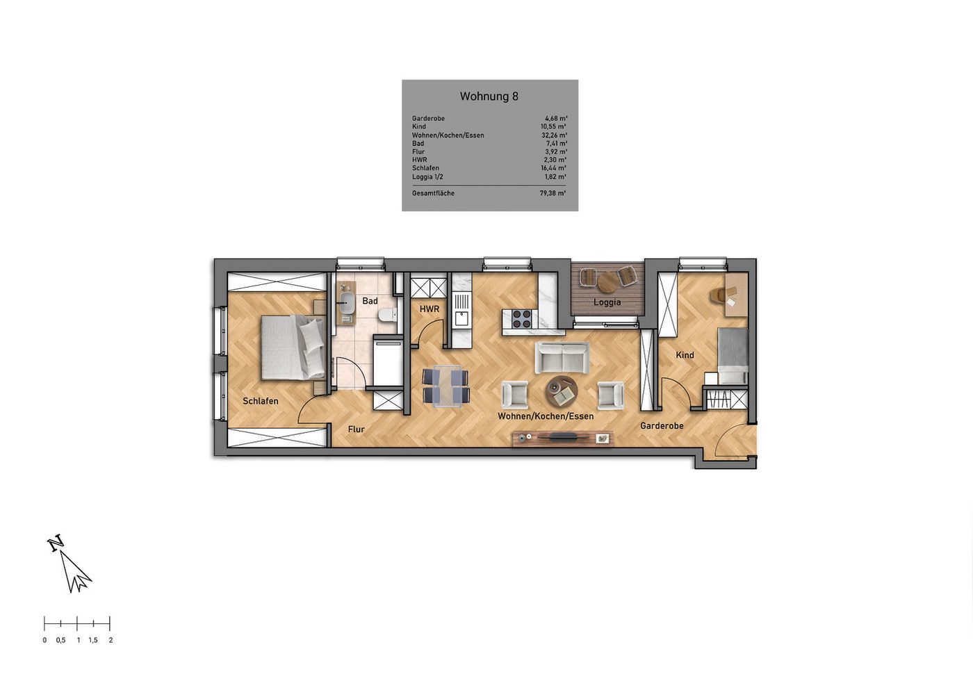 Grundriss Wohnung 8