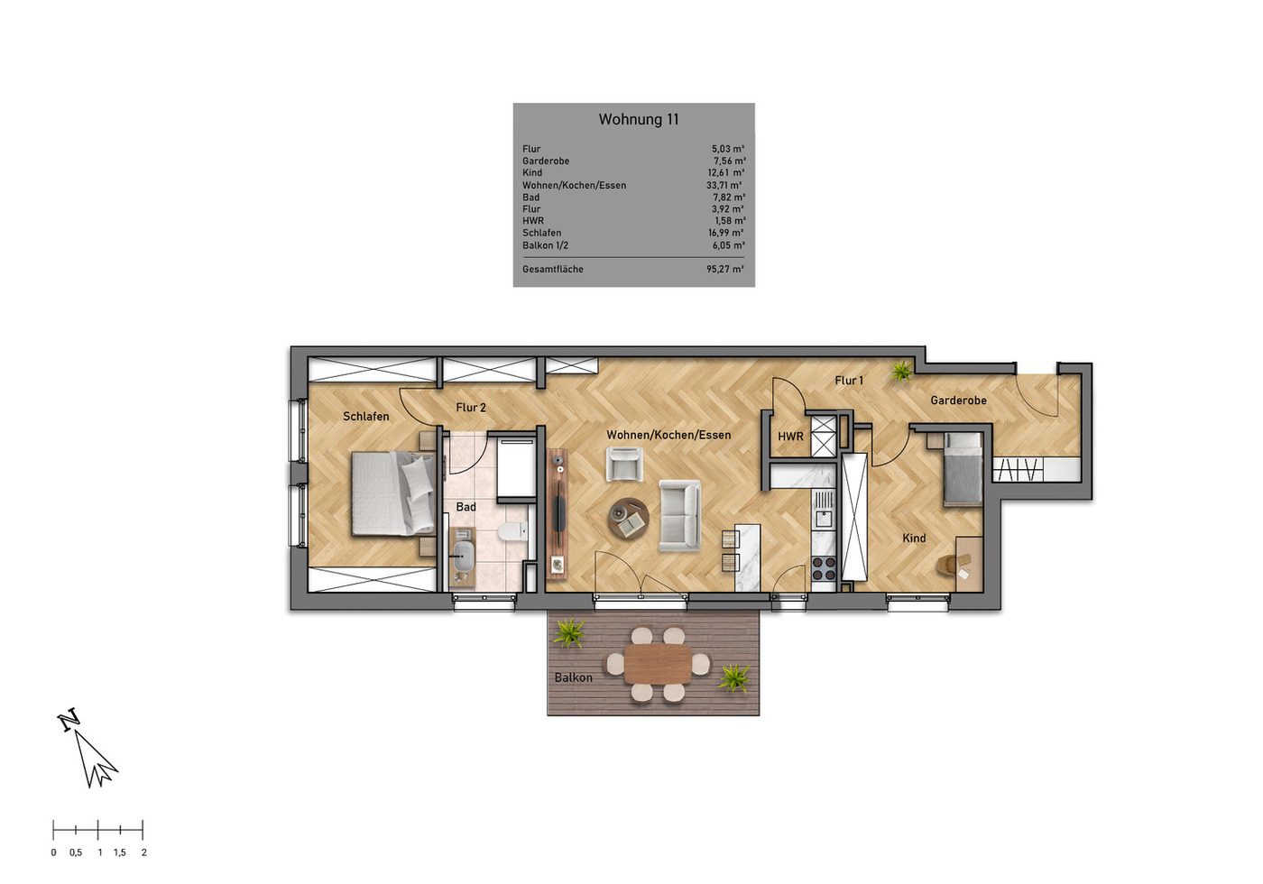 Grundriss Wohnung 11